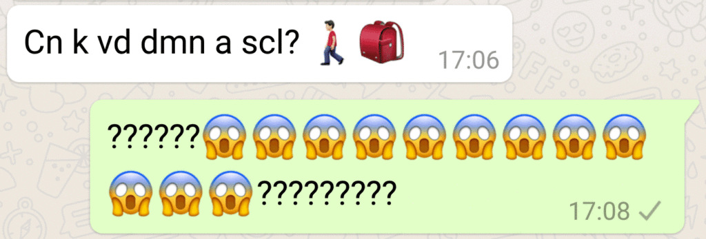 Messaggio incomprensibile su whatsapp